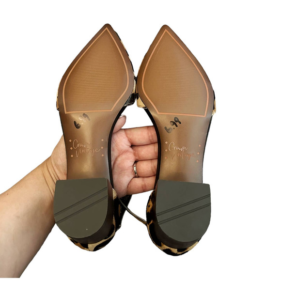 Como Vintage Cheetah Print Pointed Toe Heels Womens Size 6 - Picture 8 of 8